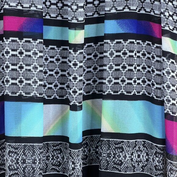 Bebe Strapless Tube Cutout Boho Sheer Maxi Dress Black Teal Pink Size XS/TP - Picture 5 of 6